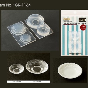 High Quality Silicone Soft Mold 1:12 Scale 3D Mini Retro Plate (France) Mini Fake Food for UV Resin and Polymer Clay GR-1164
