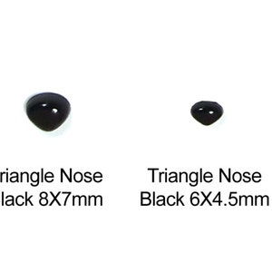 10 pcs 4mm to 12mm Japanese Black Animal Safety Triangle Plastic Nose with Metal Washer 4 Size image 2