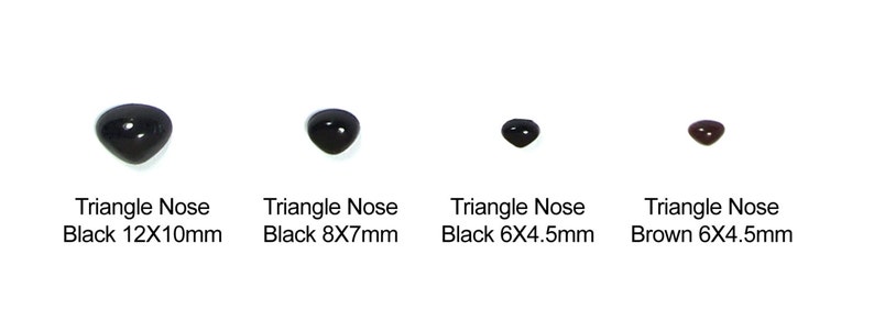 10 pcs 4mm to 12mm Japanese Black Animal Safety Triangle Plastic Nose with Metal Washer 4 Size image 2