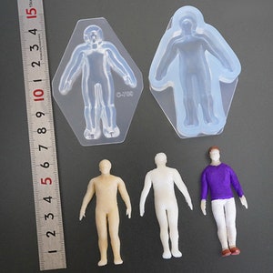 Miniature Figure series 3D Human Man type  (Large) 63mm mold High Quality Silicone Soft Mold For Clay / Resin / UV Resin from Japan C-709