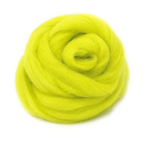 10g Super Fast felting Short Fiber Wool Perfect in Needle Felt and Wet Felt Fluorescent Green V203