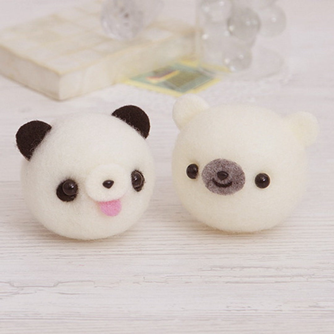 Felting Cleaner Series : DIY Handmade Kittens, Puppies and Panda Mascot  Trio Wool Felt Kit Japanese Kit Package 