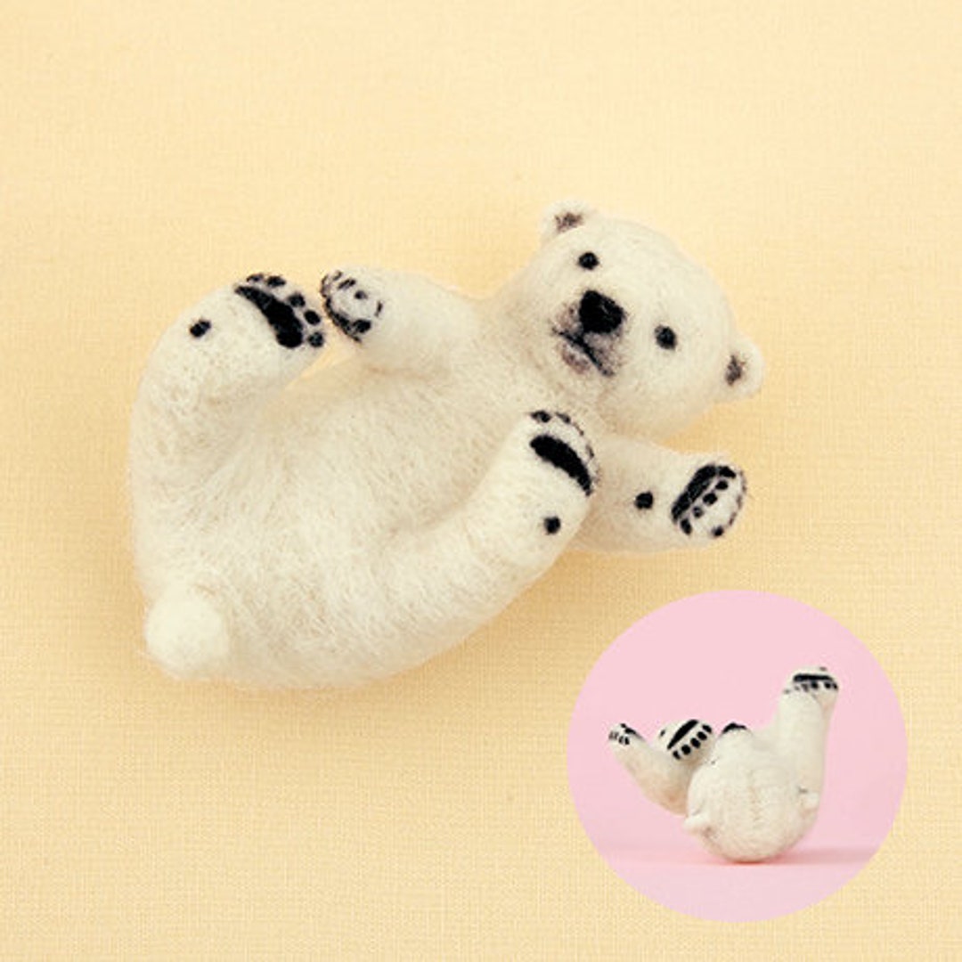 DIY Handmade Wool Felt Kit Baby Polar Bear - Japanese Kit Package