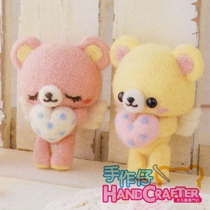 DIY handmade Wool Felt kit Angel Little Bear - Japanese kit package