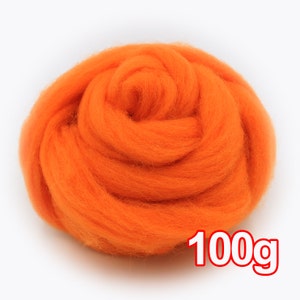 100g Super snel vilten korte vezels wol Perfect in naald voelde en natte voelde oranje V511