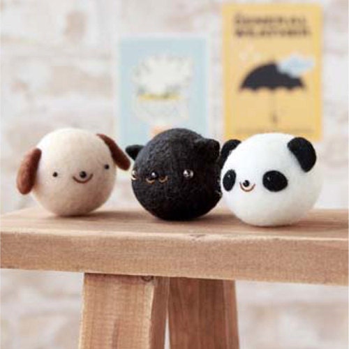 DIY Handmade Wool Felt Kit Three Little Cat Japanese Kit Etsy