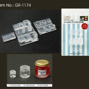 High Quality 3D Silicone Soft Mold 1:12 Scale Jam jar (round) Mold Mini Fake Food for UV Resin and Polymer Clay GR-1174