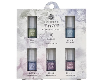 Padico Colorants for UV-LED Resin 5 Jewel Color Set (Kasumi) Grayish Blue Colors 3ml x 5 bottle #403361