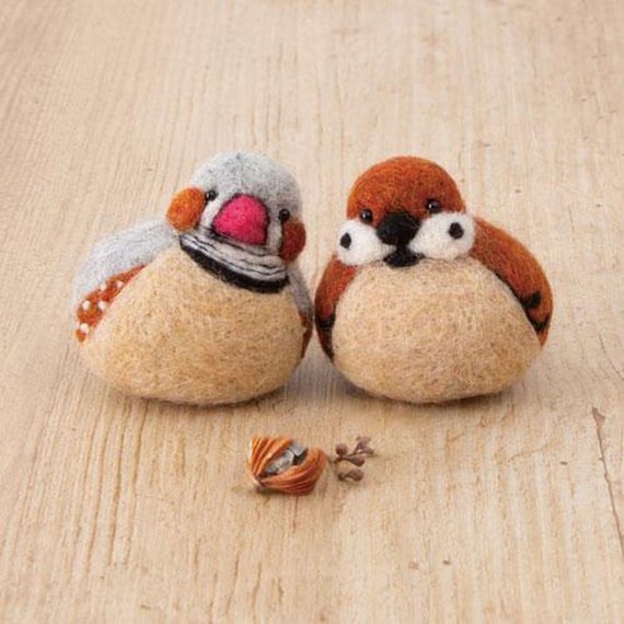 Zebra Finches and House Sparrows DIY Handmade Wool Felt Kit
