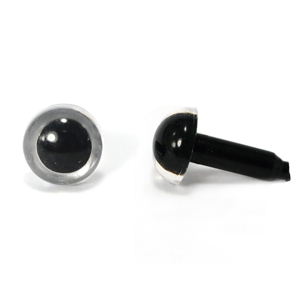 3 pairs - 4.5mm to 9mm Japanese Clear / Transparent Safety Eyes Plastic Eyes with Metal Washer