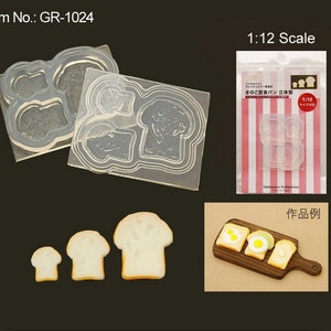 High Quality Silicone Soft Mold 1:12 Scale Bread Mold Toast Mold Sandwich Mold,Mini Fake Food for UV Resin and Polymer Clay GR-1024