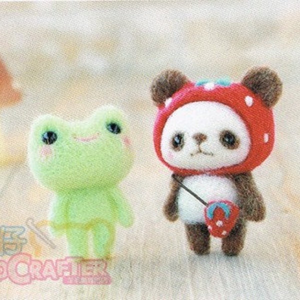 DIY handgemacht Filz wolle Frosch & Erdbeere Bear---japanische kit Paket