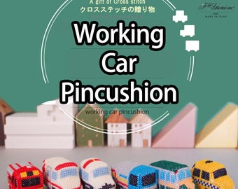 DIY 3D cross-stitch embroidery Working car Pincushion kit, 6 cars choice from Japanese Craft Kit by Anchor