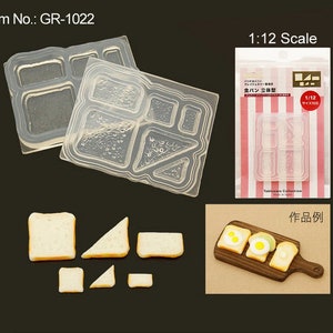 High Quality Silicone Soft Mold 1:12 Scale Bread Mold Toast Mold Sandwich Mold,Mini Fake Food for UV Resin and Polymer Clay GR-1022
