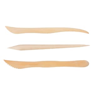 Padico Clay Tools legno spatola 3 pezzi set dal Giappone 202725 immagine 1