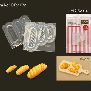 High Quality Silicone Soft Mold 1:12 Scale French Milk Bread Mold Mini Fake Food for UV Resin and Polymer Clay GR-1032