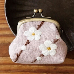 Fiore di tessuto ricamo borsa Kit prugna giapponese Craft kit PHC-061-1