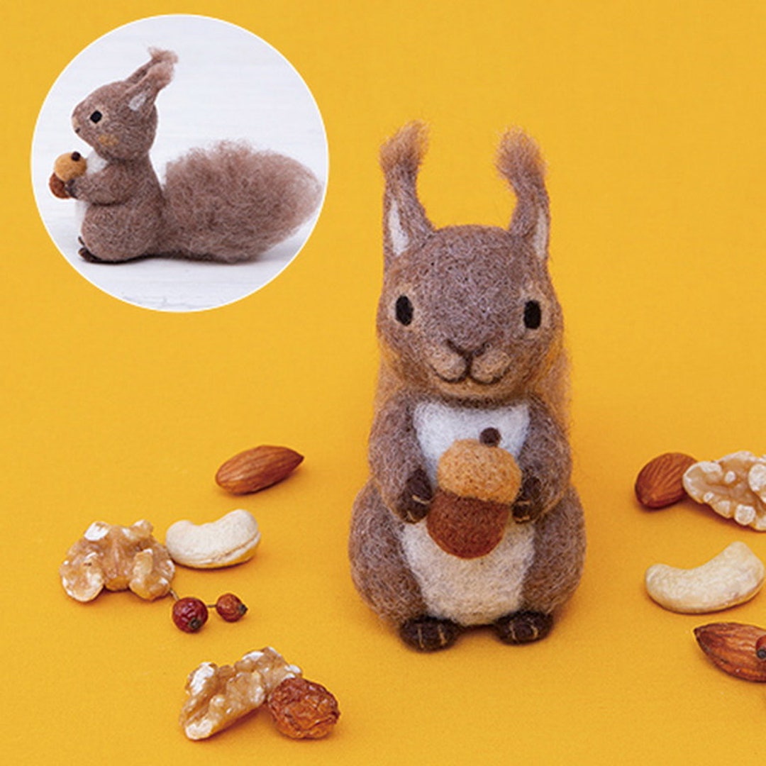 DIY Handmade Wool Felt Kit Squirrel Japanese Kit Package H441572 Etsy