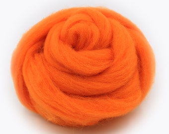 10g Super Fast felting Short Fiber Wool Perfect in Needle Felt and Wet Felt Orange V511