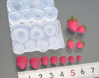 Lovely Fruit Mini 3D Strawberry(S) High Quality Silicone Soft Mold For Clay / Resin / UV Resin from Japan C-795