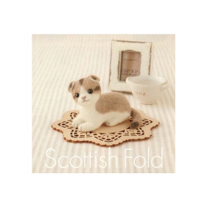 DIY handmade Wool Felt kit Scottish Fold -  Japanese kit package