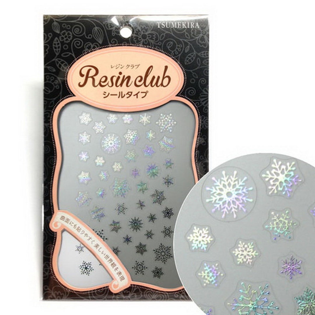 Japan Resin Club Pattern Sticker Snow Crystal Metallic Rainbow - Etsy