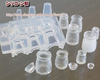 Molde de botella de pudín 3D miniatura serie alta calidad del silicón suave molde de arcilla / de la resina resina UV / jabón de C-657 de Japón