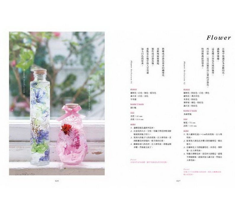 Handmade romantic floating flowers Herbarium - Chinese Craft Book BK450