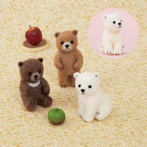 DIY handmade Wool Felt kit three little Bears - Japanese kit package H441-581