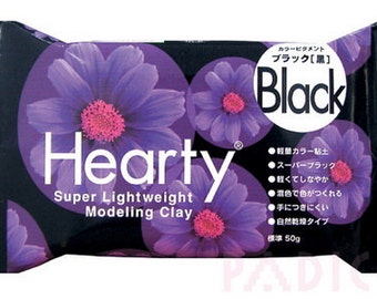 Padico Black Hearty clay super lightweight from Japan (50g) - Figurines / Doll / Flower / Miniature Food 303122