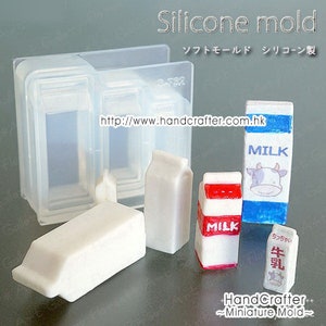 Lovely Package Mini 3D Milk carton double-sided type High Quality Silicone Soft Mold For Clay / Resin / UV Resin from Japan C-782