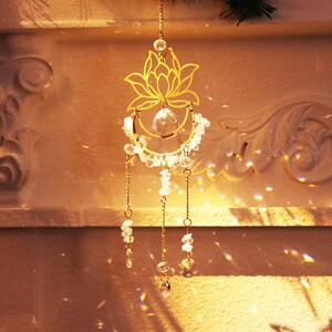 Crystal Suncatcher with Floral/Butterfly Design, Handmade Window Decor, Rainbow Maker, Hanging Home Accent, Bohemian Decoration, Ideal Gift