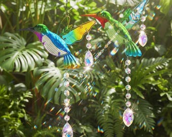 ハチドリのクリスタルサンキャッチャー：アクリル窓用吊り下げ - Etsy 日本