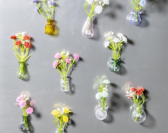Mini Glasvase Kühlschrankmagnete: kleine Blumendekor Magnete – Geschenk für Haus & Blumen Enthusiasten