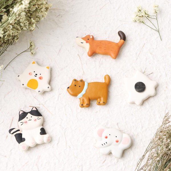 Handmade Ceramic Animal Fridge Magnets, Kitchen Decor