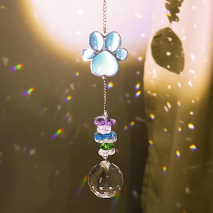 Rainbow Bridge Pet Suncatcher, Pet Memorial Keepsake, Dog/Cat Exclusive Remembrance Gift, Sympathy Item for Pet Loss, Crystal Hanging