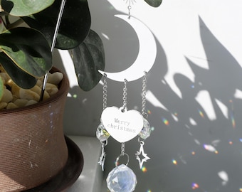 Moon Crystal Suncatcher Plant Stake – Boho Rainbow Maker