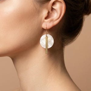 Brass Shell Earrings, Copper Dangle Earrings, Boho Dangle Earrings, Ethnic Drop Earrings, Vintage Earrings, Handmade Jewelry, Gift for Mom