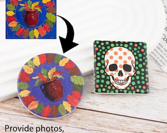 Custom Photo Fridge Magnet, Personalized Kitchen Decor, Round or Square