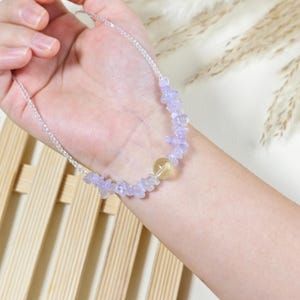 Handgefertigte Kristall Choker Halskette: Citrine, Amethyst & Quartz