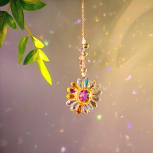 Crystal Flower Suncatcher: Rainbow Window & Garden Ornament