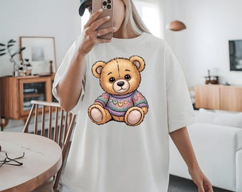 Luxury Teddy Bear PNG, Trendy Streetwear Design (Digital Download)
