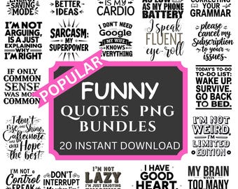 Sarkastische Sprüche PNG Bundle: Lustige Mama Shirt Designs (Digitaler Download)