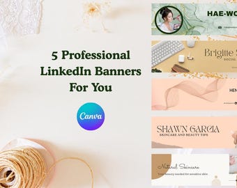 Customizable LinkedIn Banner Template - Modern Professional Social Media Cover - Digital Download