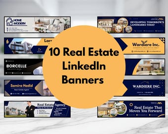 Real Estate Banner Templates | LinkedIn & Social Media Covers | Instant Download Pack