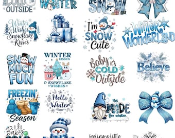 Winter PNG Bundle, Snowman Designs (Digital Download)
