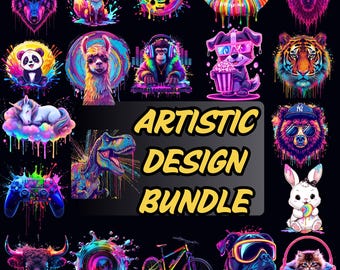 Colorful Artistic T-Shirt PNG Designs Bundle (Digital Download)