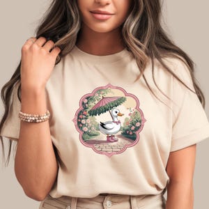 [COMPAGNO]★RAIN DUCK EMBROIDERY SHORT SLEEVE T-SHIRT Cute Duckling Rain Gear T-shirt - Unisex Yellow Duck With