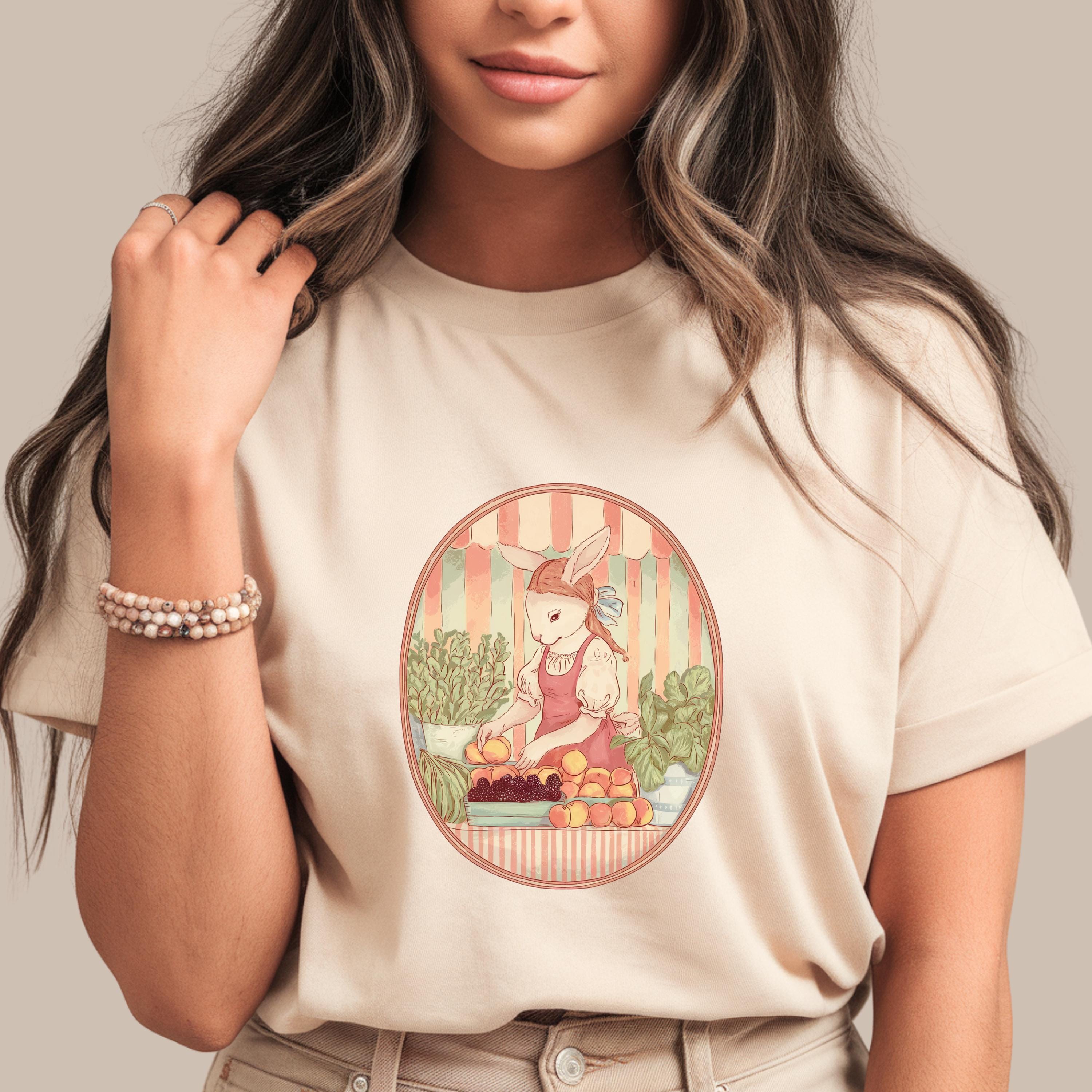 Farmers Market Bunny Shirt | Whimsical Cottagecore Produce