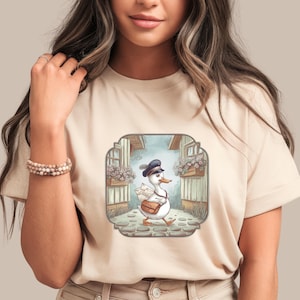 Postman Duck T-Shirt | Cute Cottagecore Animal Tee | Whimsical Mail Carrier Shirt | Cozy Woodland Graphic | Storybook Vibes Tee